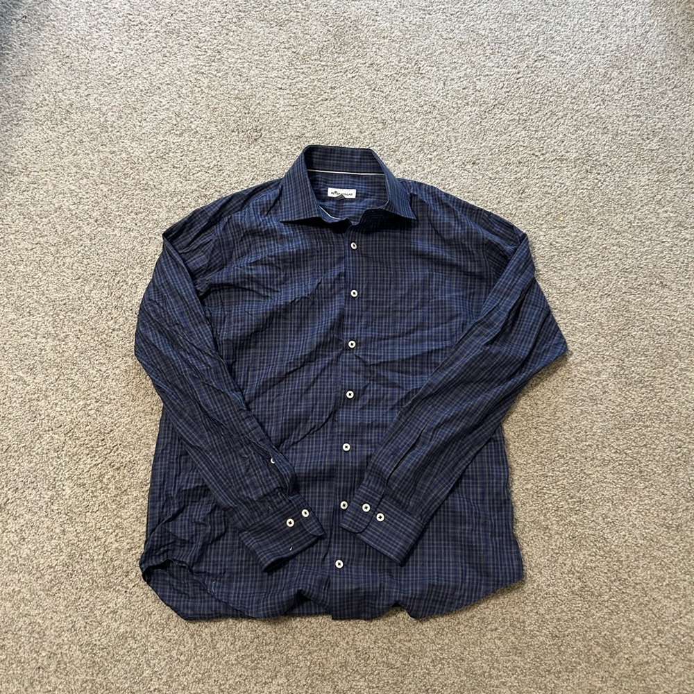 Peter Millar Blue Casual Button Down Shirt